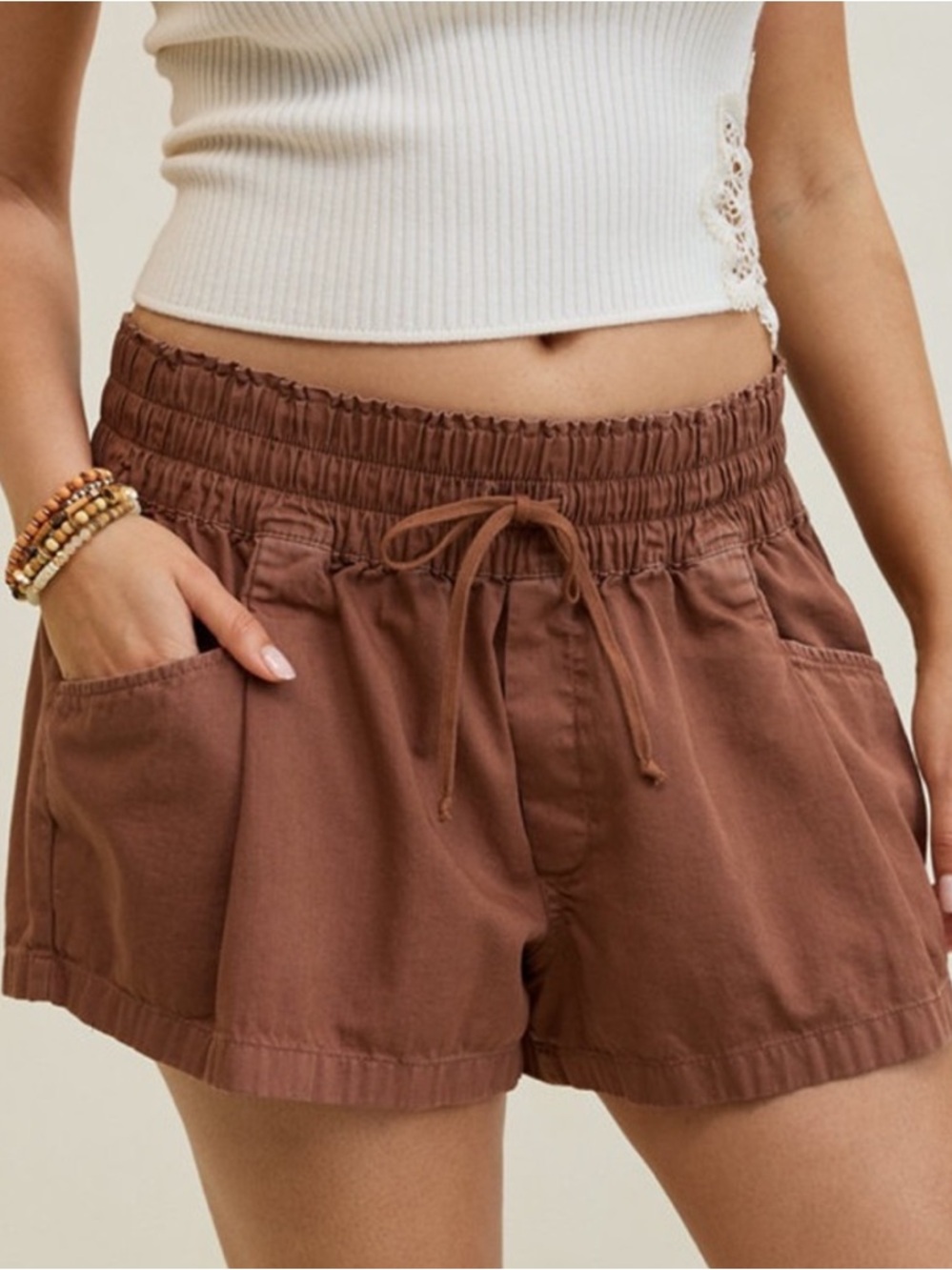 aerie Boho Shorts in Horizon Brown, Size Large, NWT